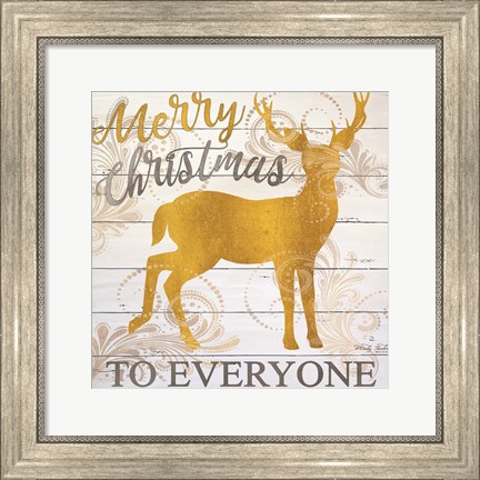 Framed Merry Christmas Deer Print