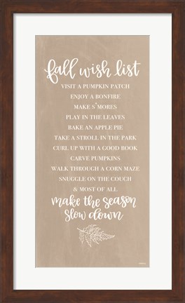 Framed Fall Wish List Print
