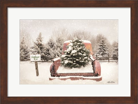 Framed Rustic Christmas Trees Print