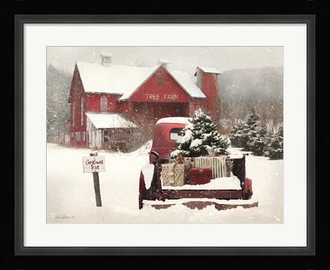 Framed Tree Farm Christmas Print
