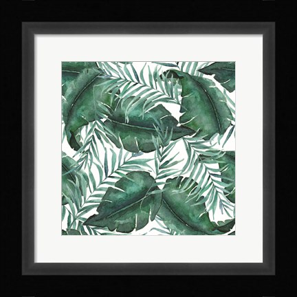 Framed Monstea Leaves Pattern Print