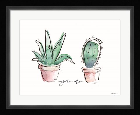 Framed You and Me Cactus Print