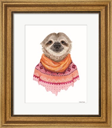 Framed Sloth in a Sweater Print
