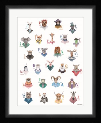Framed Animal Alphabet Poster Print
