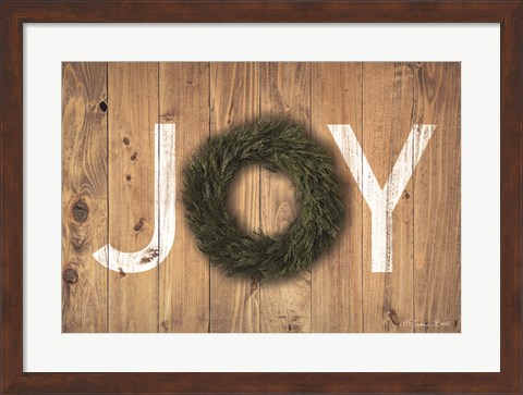 Framed Joy Cedar Wreath Print