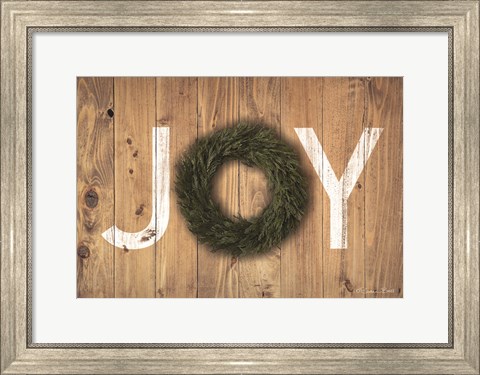 Framed Joy Cedar Wreath Print