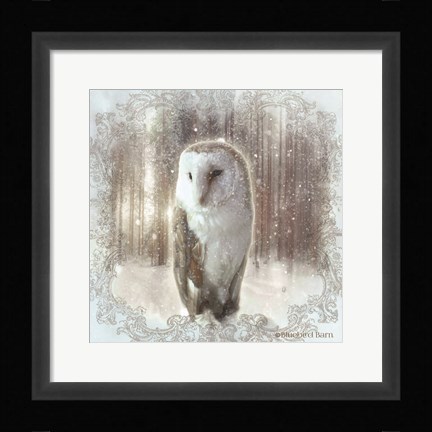 Framed Enchanted Winter Owl Print