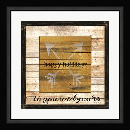 Framed Buffalo Happy Holidays Print