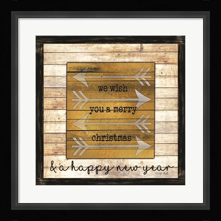 Framed Buffalo Merry Christmas Print