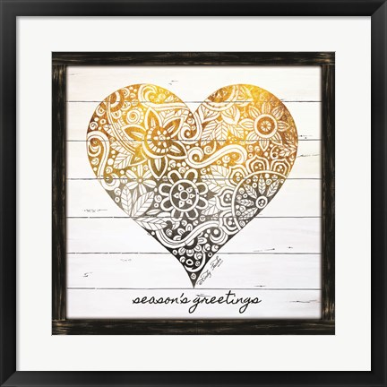 Framed Zen Season&#39;s Greeting Heart Print