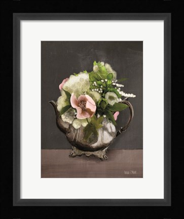 Framed Vintage Floral Tea Pot Print