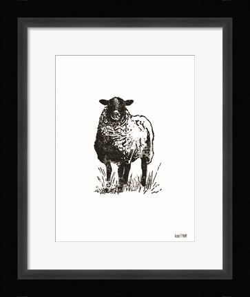 Framed Farmhouse Sheep Print
