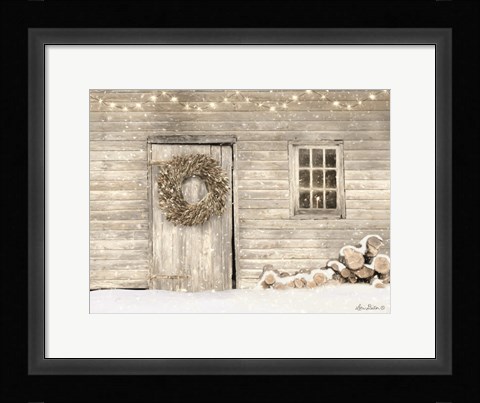 Framed Old Farm Christmas Print