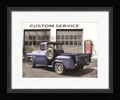 Framed Gulf Service Station Print