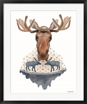 Framed Moose in a Moose Sweater Print
