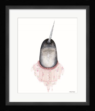 Framed Narwhal in a Nightgown Print