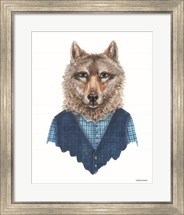 Framed Wolf in Waistcoat Print