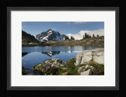 Framed Whatcom Peak Reflected In Tapto Lake, North Cascades National Park Print
