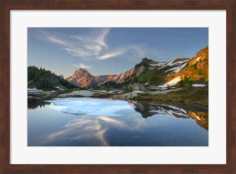 Framed Partially Thawed Tarn, Yellow Aster Butte Basin, North Cascades, Washington State Print