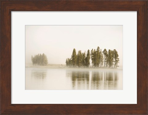 Framed Morning Fog Along The Yellowstone River In Yellowstone National Park Print