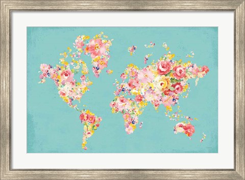 Framed Midsummer World Turquoise Print