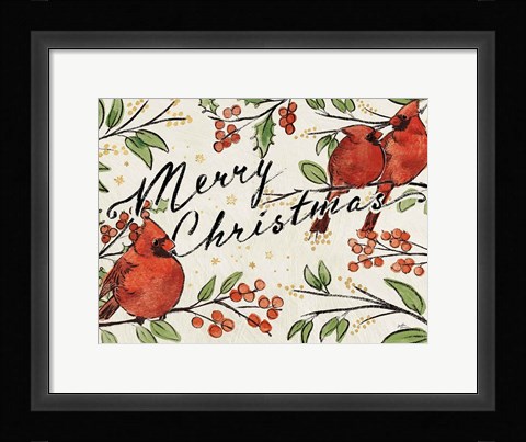 Framed Christmas Lovebirds VIII Crop Print