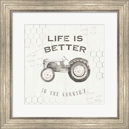 Framed Life at Home II on Chicken Wire Background Print
