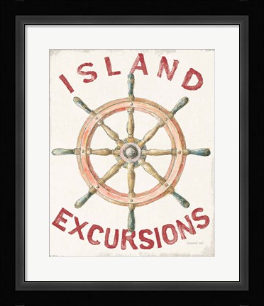 Framed Floursack Nautical IV Red Print