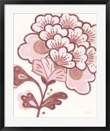 Framed Flora Chinoiserie V Pink Print