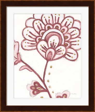 Framed Flora Chinoiserie III Pink Print