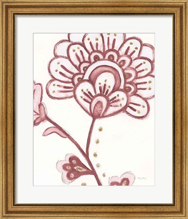 Framed Flora Chinoiserie III Pink Print