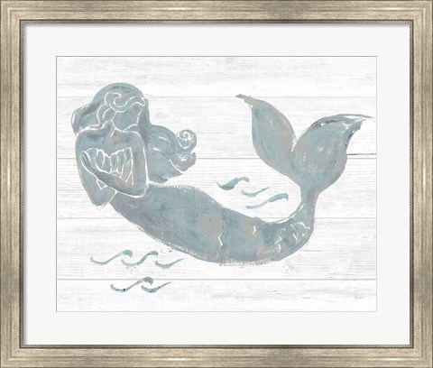 Framed On the Waves II Light Plank Gray Print