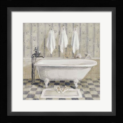 Framed Victorian Bath IV White Tub Print
