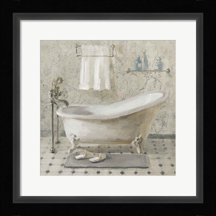 Framed Victorian Bath III Neutral Print