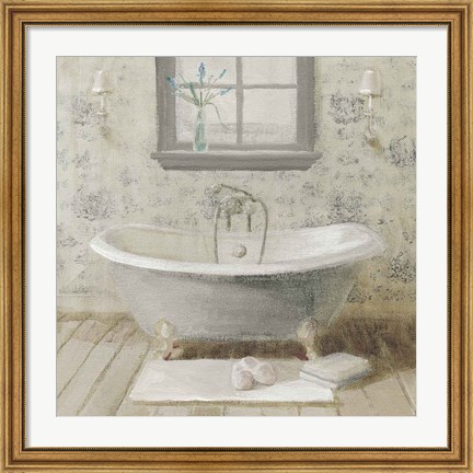 Framed Victorian Bath I Neutral Print