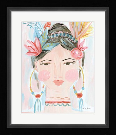 Framed Boho Lady II Print