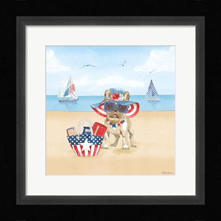 Framed Summer Paws Patriotic IV Print