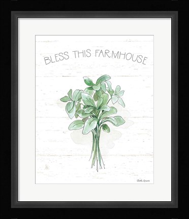 Framed Farmhouse Cotton VI Sage Print