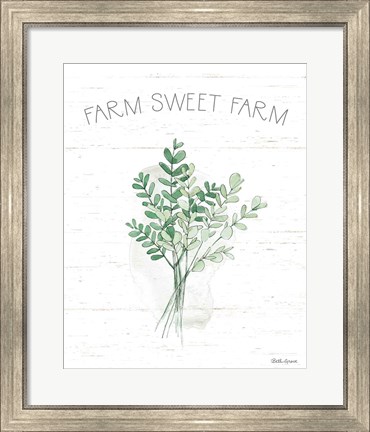 Framed Farmhouse Cotton V Sage Print
