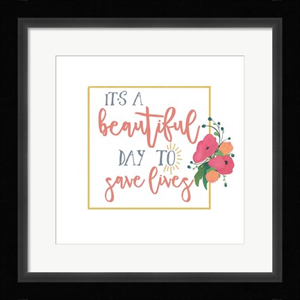 Framed Harriet Floral Nurse Inspiration I Print