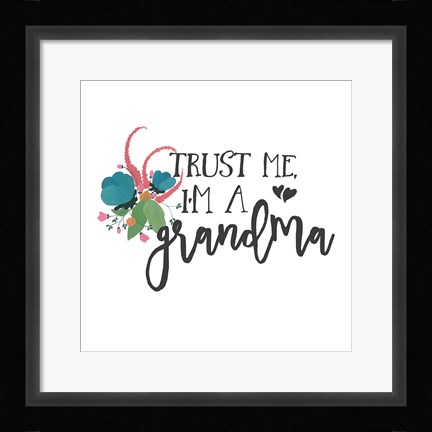 Framed Harriet Floral Grandma Inspiration I Print