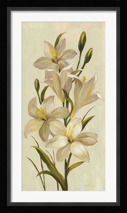 Framed Elegant White Florals I Print