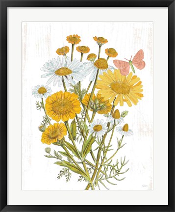 Framed White Barn Flowers X Print