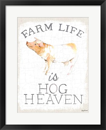 Framed Farm Life burlap Print