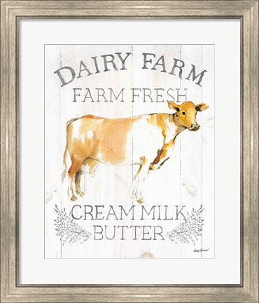 Framed Dairy Farm wood Print