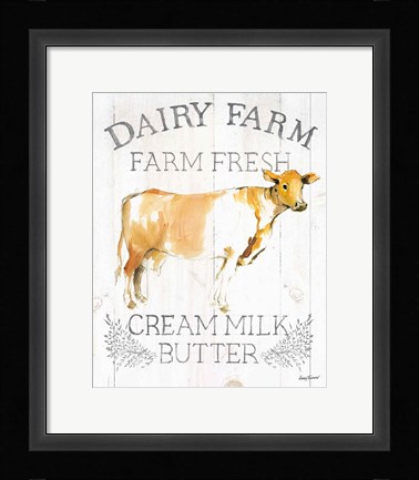 Framed Dairy Farm wood Print