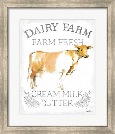 Framed Dairy Farm enamel Print