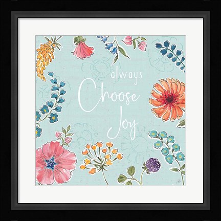 Framed Gypsy Meadow V Blue Print