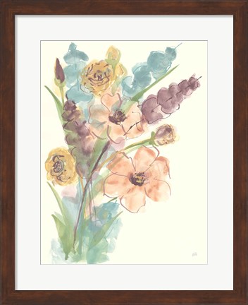 Framed Earthy Bouquet II Print