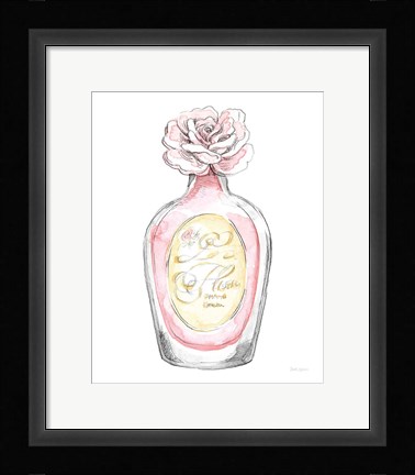 Framed Glamour Pup Perfume I Print